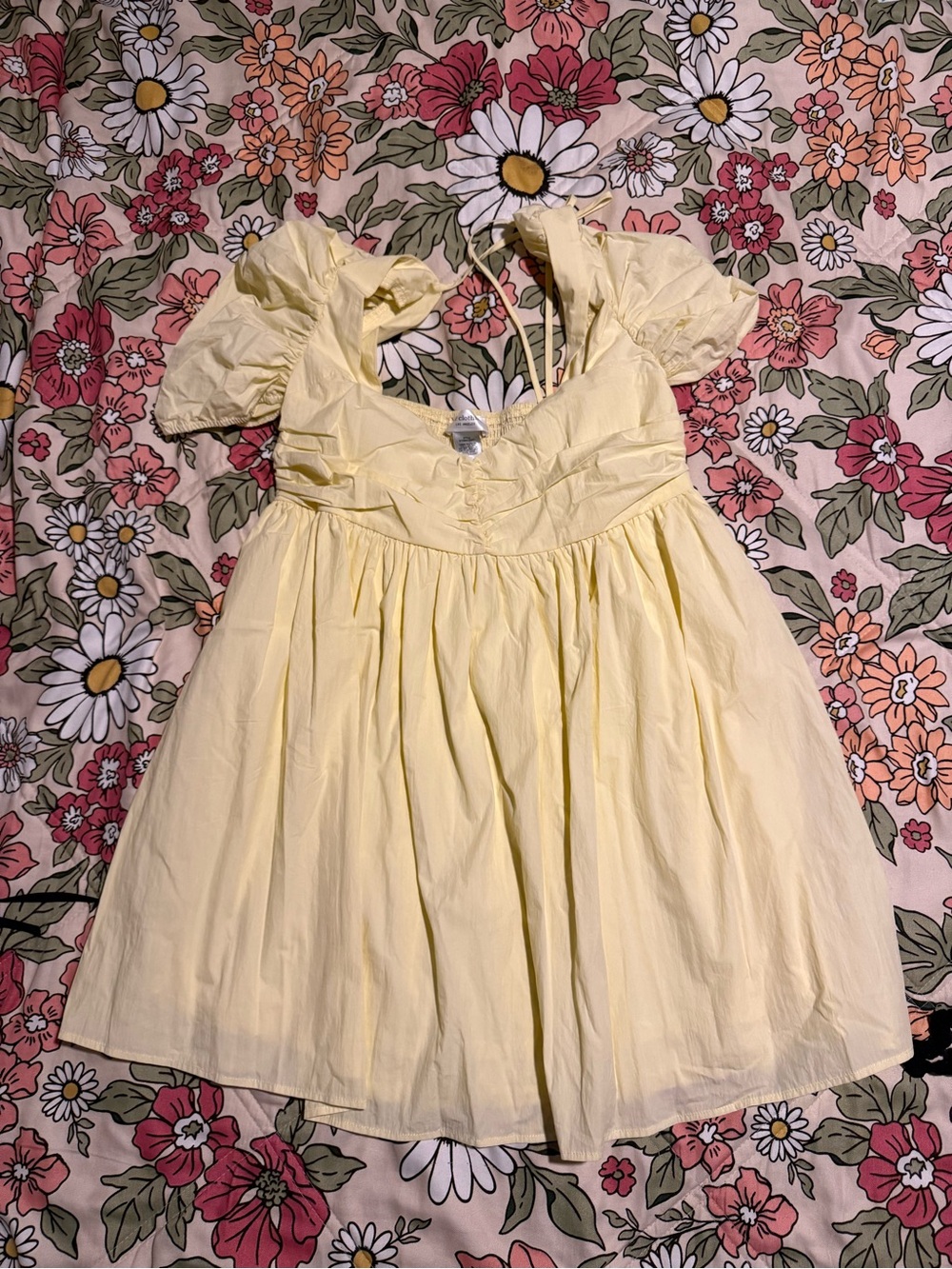 Yellow Girls' Puff Sleeve Summer Dress
